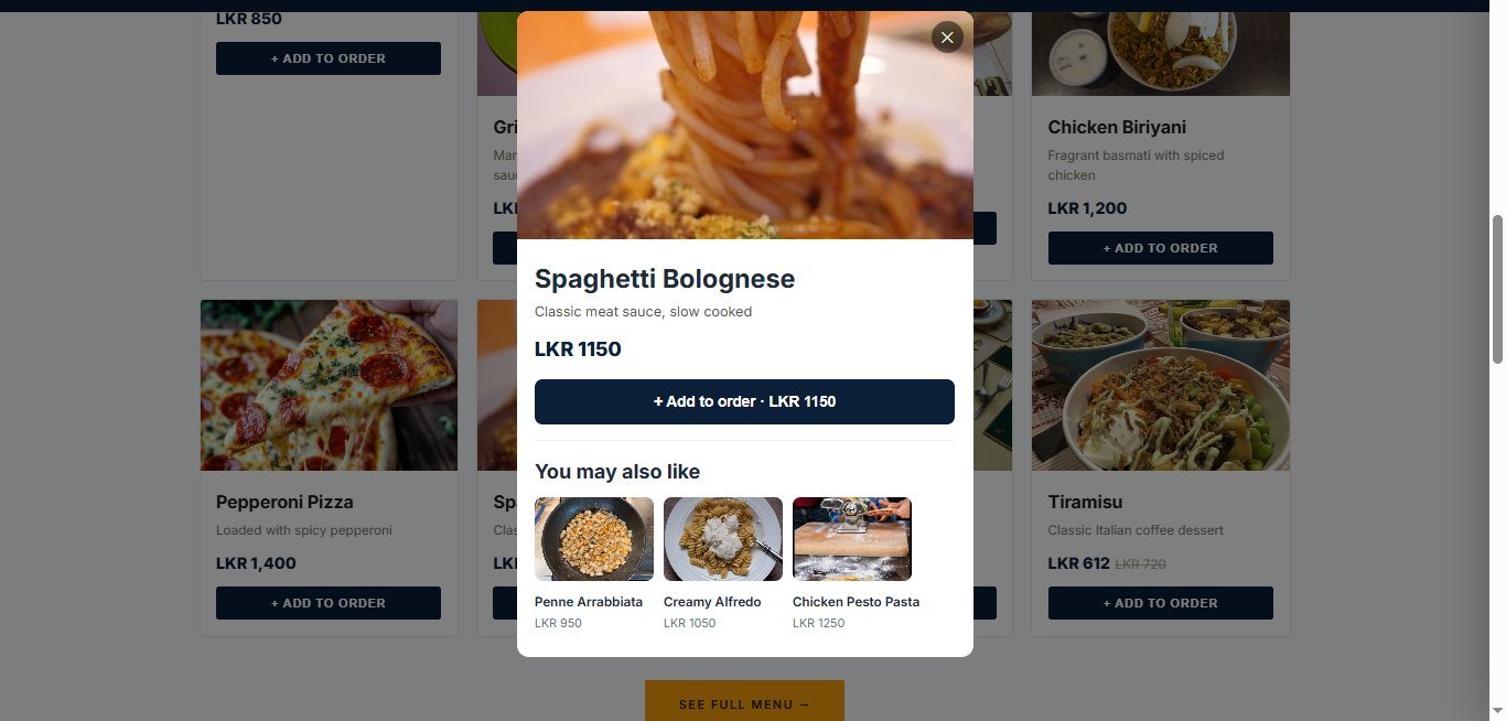 Customer ordering website
